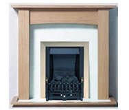 Winther Browne Oscar 40" Oak Finish Fireplace Suite